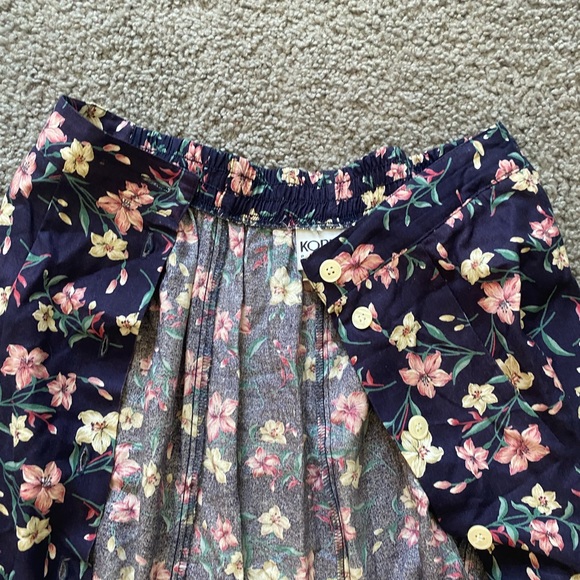 KORET | petites floral midi skirt flowy with pockets women’s size medium / 12 - Picture 8 of 8